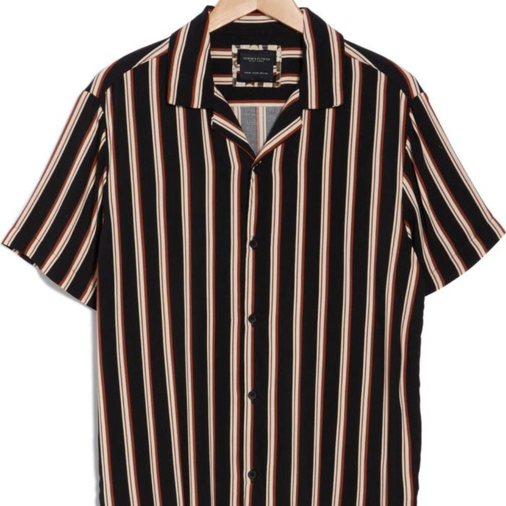 Denim & Flower Black Striped Short Sleeved Shirt